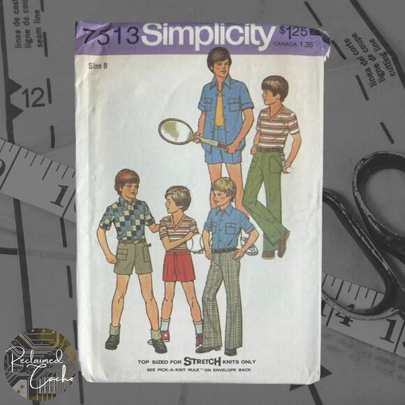 Simplicity 7513 Boys' Shirt, Top, Pants or Shorts Pattern - Size 8 - Picture 1 of 5